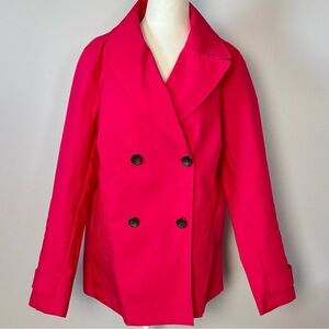Banana Republic Double-Breasted Rose Red Lightweight Raincoat